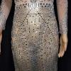 Skincolor Rhinestone and Sequin Dress