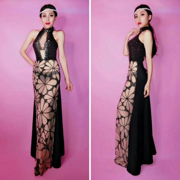 Black Transparent Petal Dress