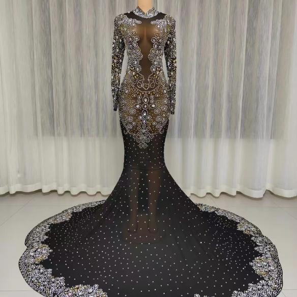 Various colors customized rhinestone dress