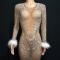 Nude Sparkly Rhinestone Long Dress