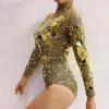 Golden Sequin Crystallized Rave Leotard