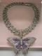  Bling Butterfly Cuban Choker Chain Necklace