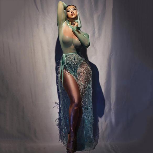 Cyan Transparent Stretchy Bodysuit