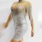 Silver Rhinestones Tassel Skinny Dress