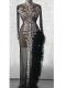 Black Sequin Fishtail Slit Dress
