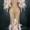 Customized pink mesh feather dress