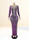 Purple mirror like sequin dress