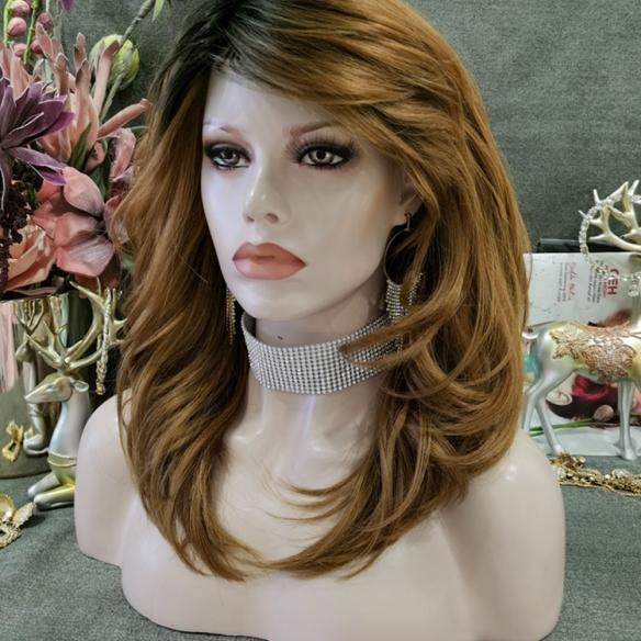 Monique- Golden Brown with Black Root