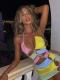 Rainbow halterneck strappy dress