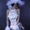 White Feather With Led Light Leotard (include hat)