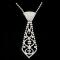 Silver Rhinestone Tie Necklace