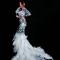 White Feather Rhinestones Gown Dress