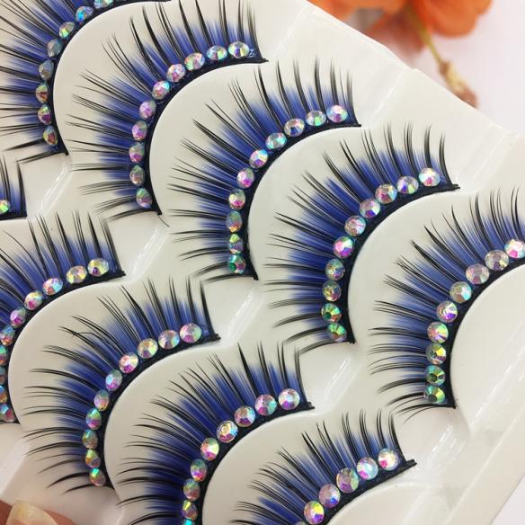 Multi- color Rhinestone False Lashes