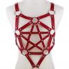 Red Harness Punk Adjustable Garter Belt Body Caged with Metal Chain Tassel