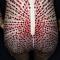 Red Full Rhinestones Nude Bodysuit