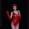 Red Rhinestone Leotard (includes headdress & gloves)