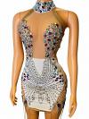 Transparent rhinestone dress