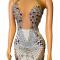 Transparent rhinestone dress