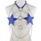 Dark Blue Body Cage Harness Bra Metal Chain Rave Costume