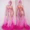 Pink Transparent Two-piece Bodysuit