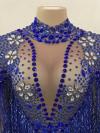 Blue Diamond Drag Fringe Bodysuit