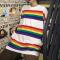 LGBT Pride Rainbow Striped Loose T-Shirt (Black Or White)