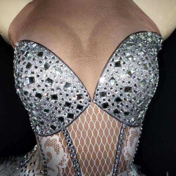 White Feather Short Dress