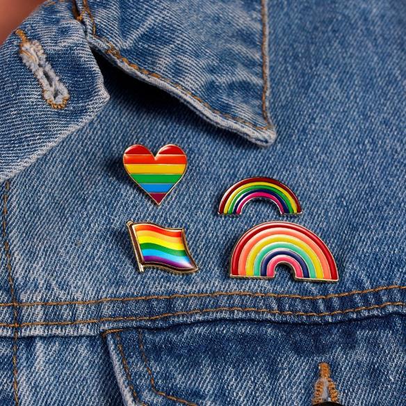 LGBT Rainbow Pride Brooch Pin (Various Designs)