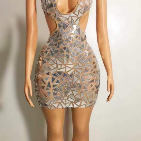 Mirror like sleeveless dress