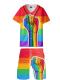 LGBT Pride Sporty Two-Piece Outfit (Baseball Jersey & Shorts)