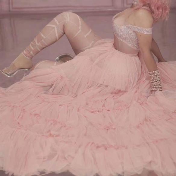 Pink Tail Bodysuit Outfit