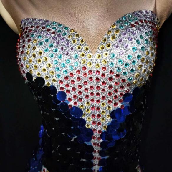 Multi- color Rhinestone Leotard