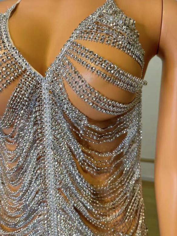 Rhinestone  body chain