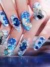 Bling Rhinestone Acrylic Fake Nails