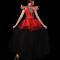 China Red Dragon Crystallised With Black Trailing Leotard Cheongsam