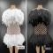 Various Colors Bead Grid Tulle Dress