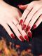 Glossy Wine Red Pointed Fake Nails 