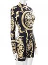 Black with golden pattern bodysuit