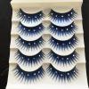 Silver Stone Black/ Blue Thick False Lashes