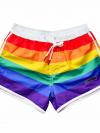 Rainbow Striped Beach Swim Shorts