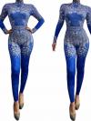 Blue Rhinestone Bodysuit