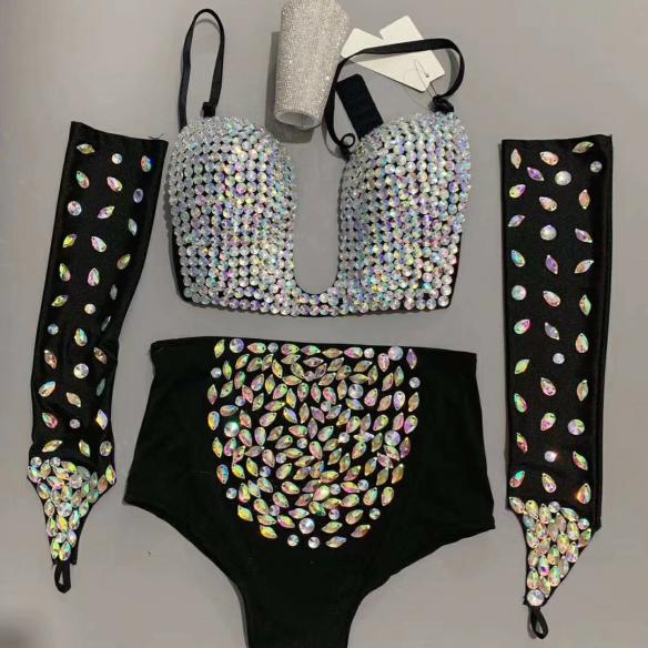 Colorful Rhinestone Two-piece