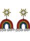 Rainbow Color Rhinestone Earrings