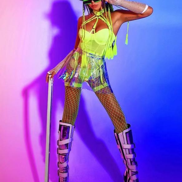 Full set fluorescence green suit