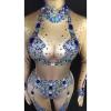 Blue Nude Crystallized Bodysuit