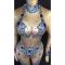 Blue Nude Crystallized Bodysuit