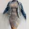 Sparkly Pearls Fringed Denim Jacket