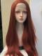 Reddish brown long straight synthetic wig