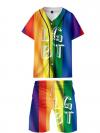 LGBT Pride Sporty Two-Piece Outfit (Baseball Jersey & Shorts)