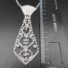 Silver Rhinestone Tie Necklace
